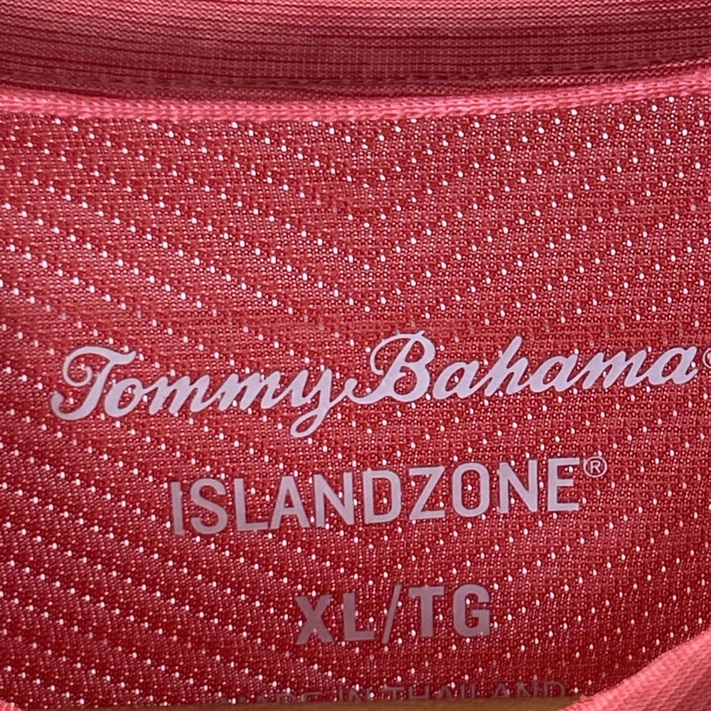 Tommy Bahama IslandZone Polo Shirt Coral Heather Red Men XL SS Peformance Golf - Picture 4 of 9